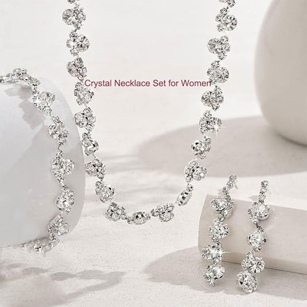 Jewelry Set Bridal Prom Necklace Earrings Bracelet