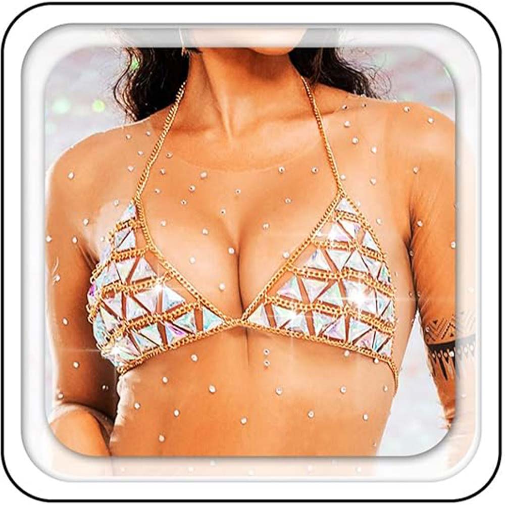 Sparkling Triangle Bra Top | Party Nightclub