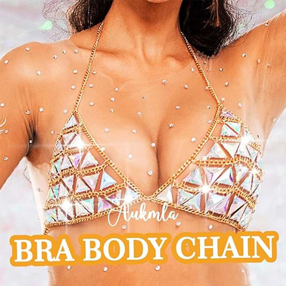 Sparkling Crystal Rhinestone Triangle Bra Top