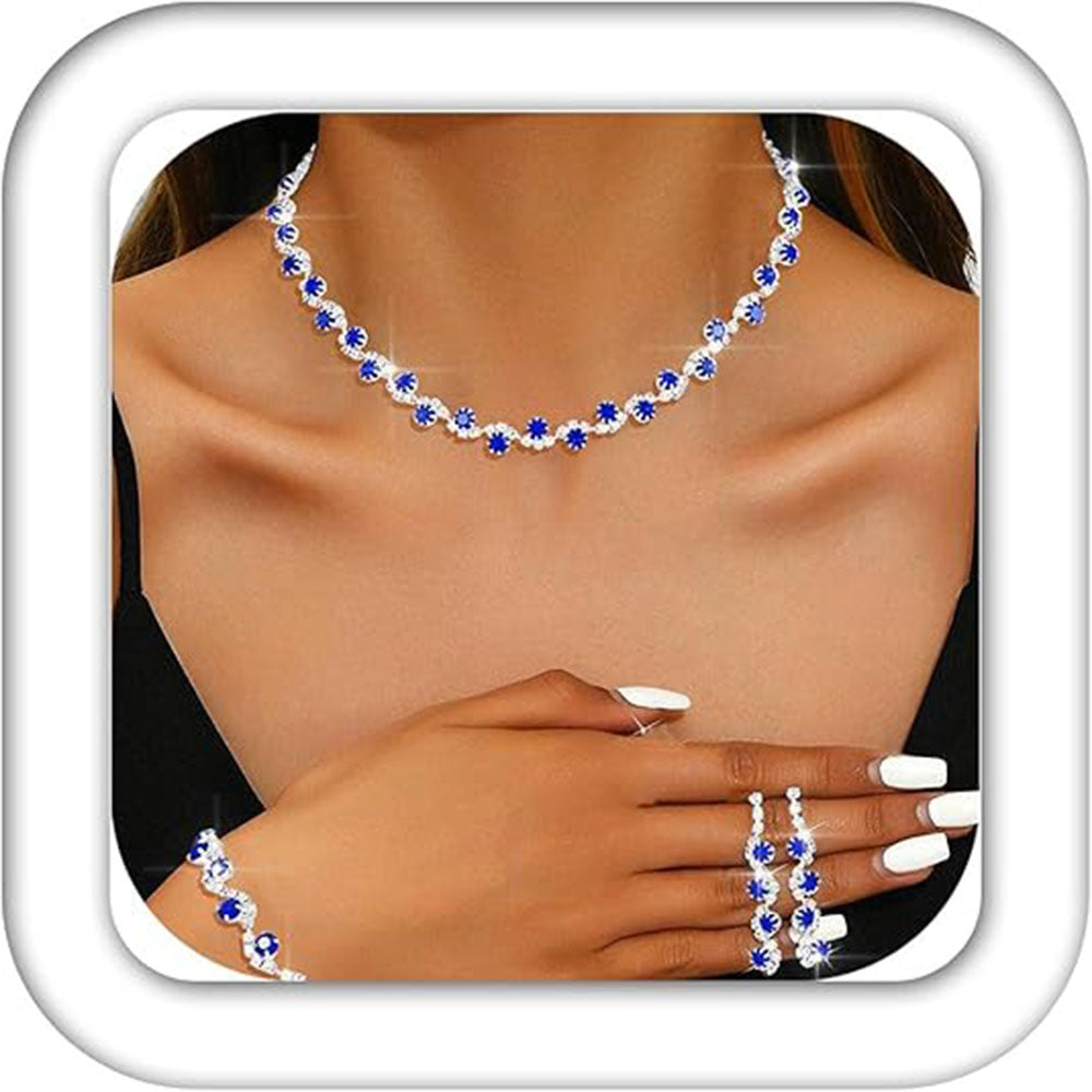 Prom Jewelry Set Necklace Earrings Bracelet