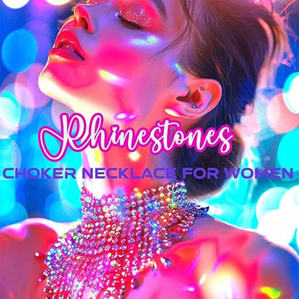 Glamorous Wide Crystal Choker: Y2K Style