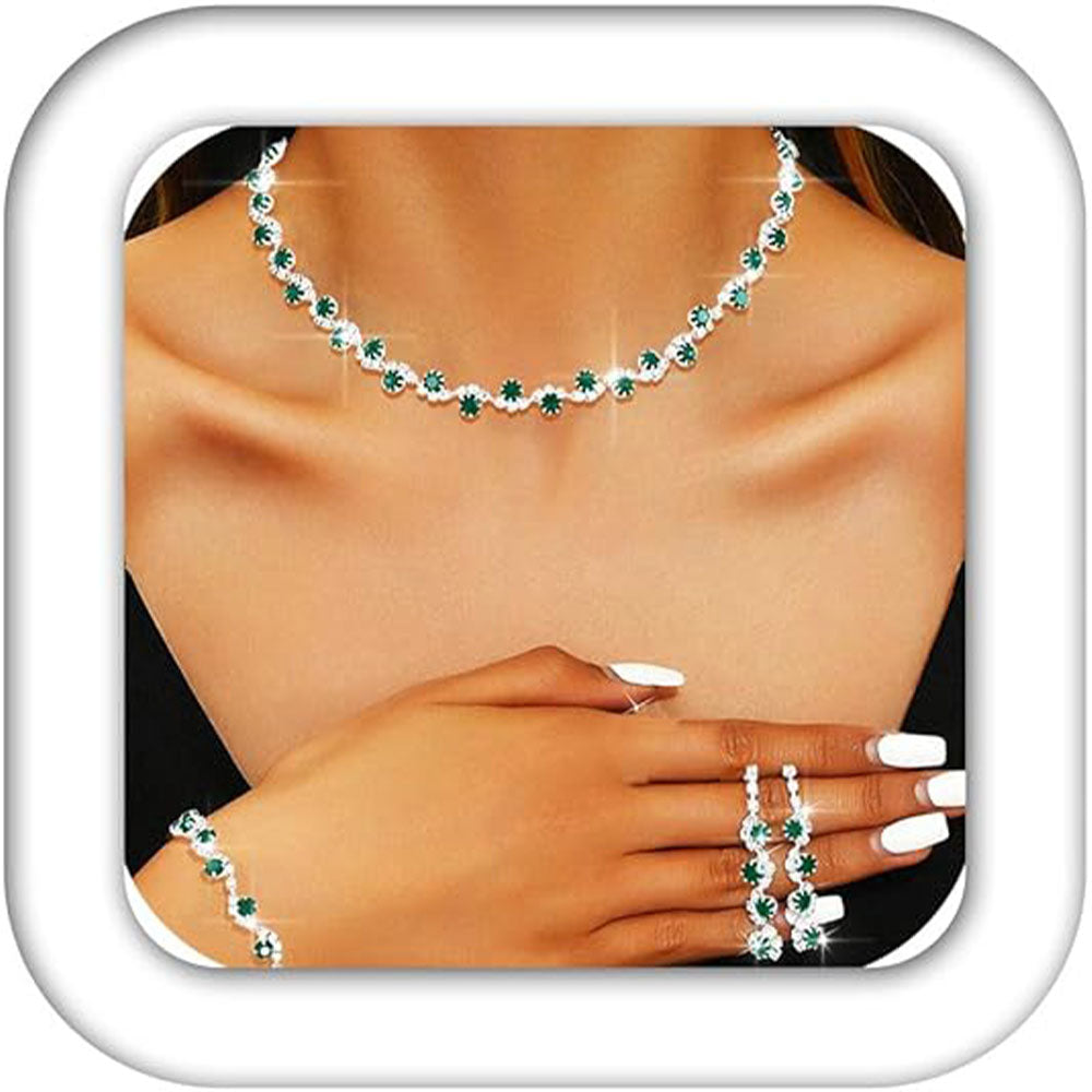 Necklace Earring Bracelet Bridal Set