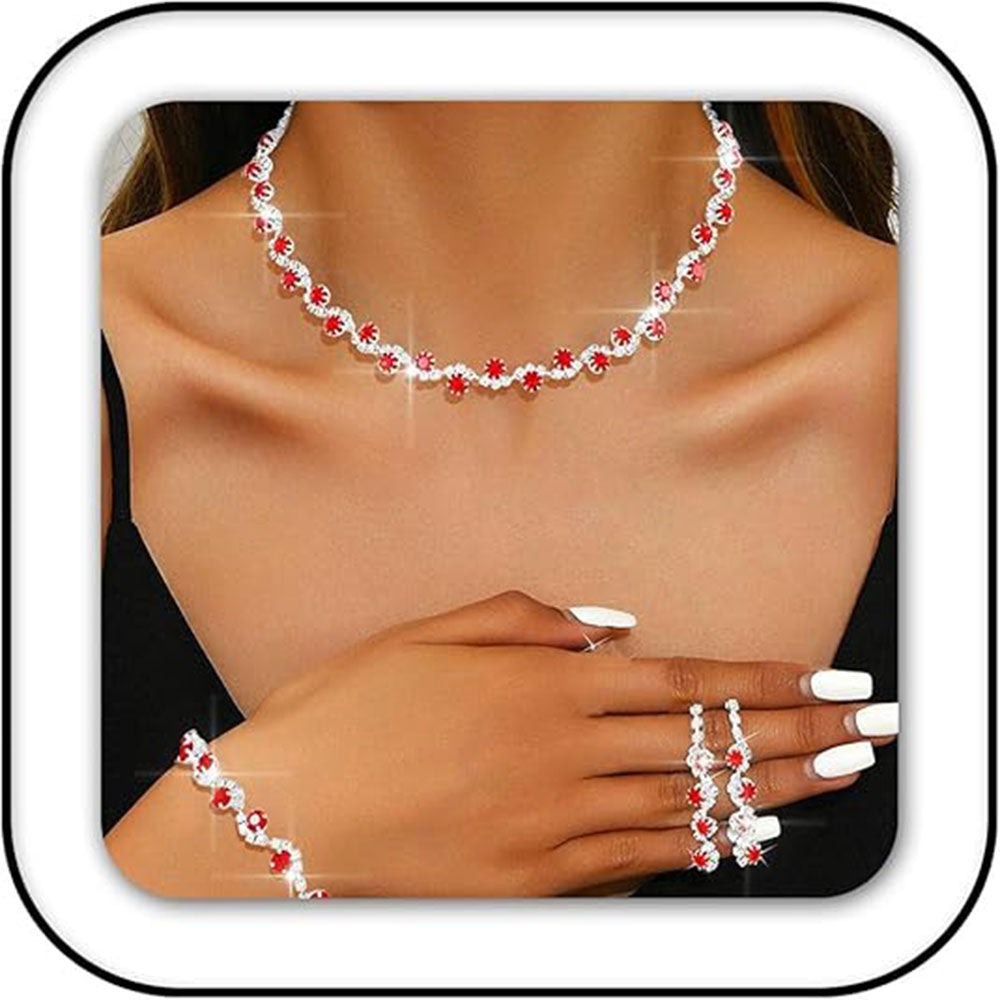 Prom Necklace Earring Bracelet Set