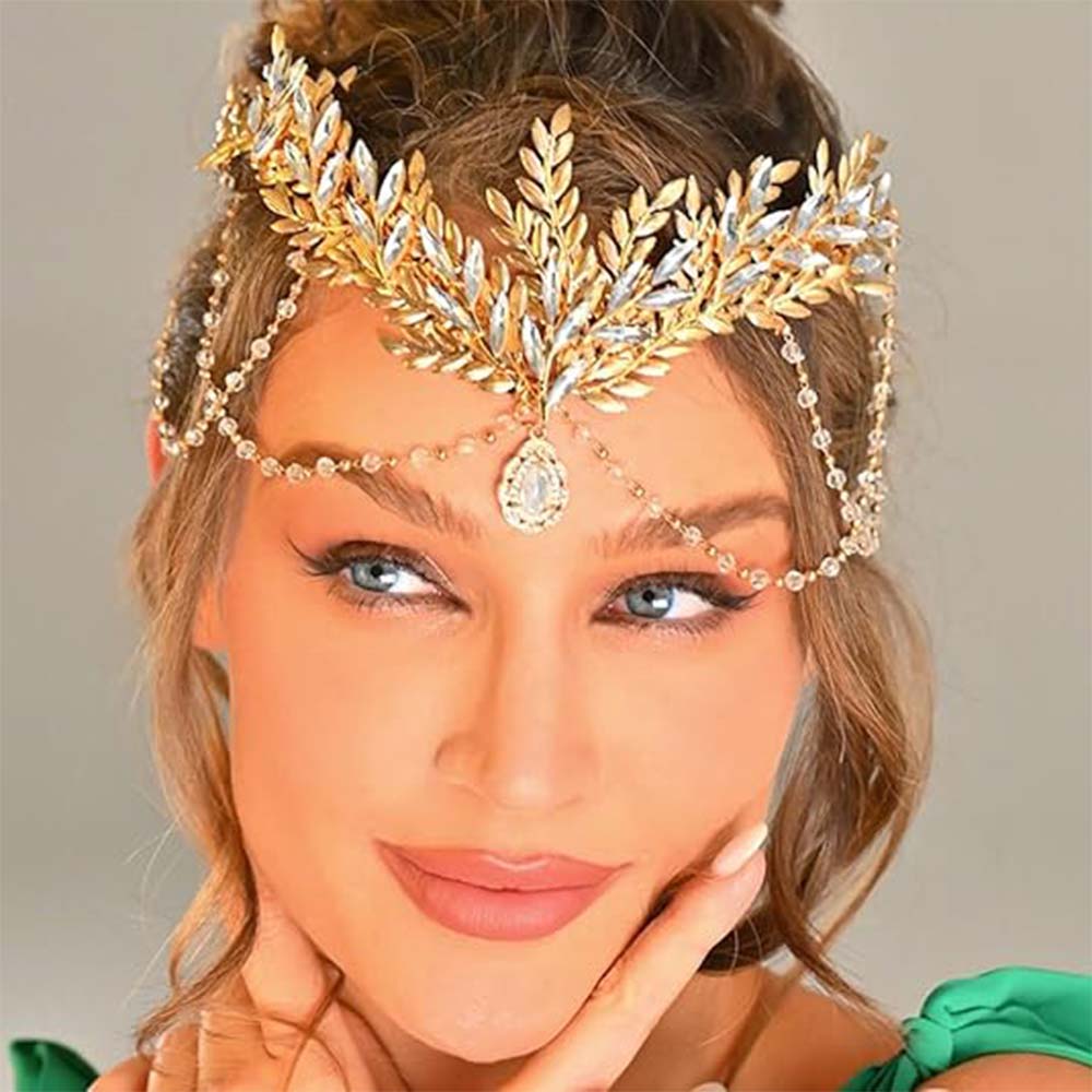 Leaves & Crystal Headpiece | Fantasy Goddess Style