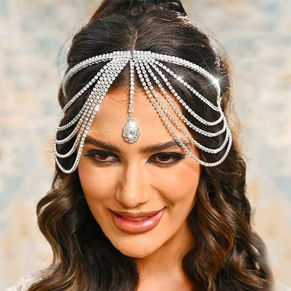 Goddess Headpiece | Symmetrical Crystal Wedding