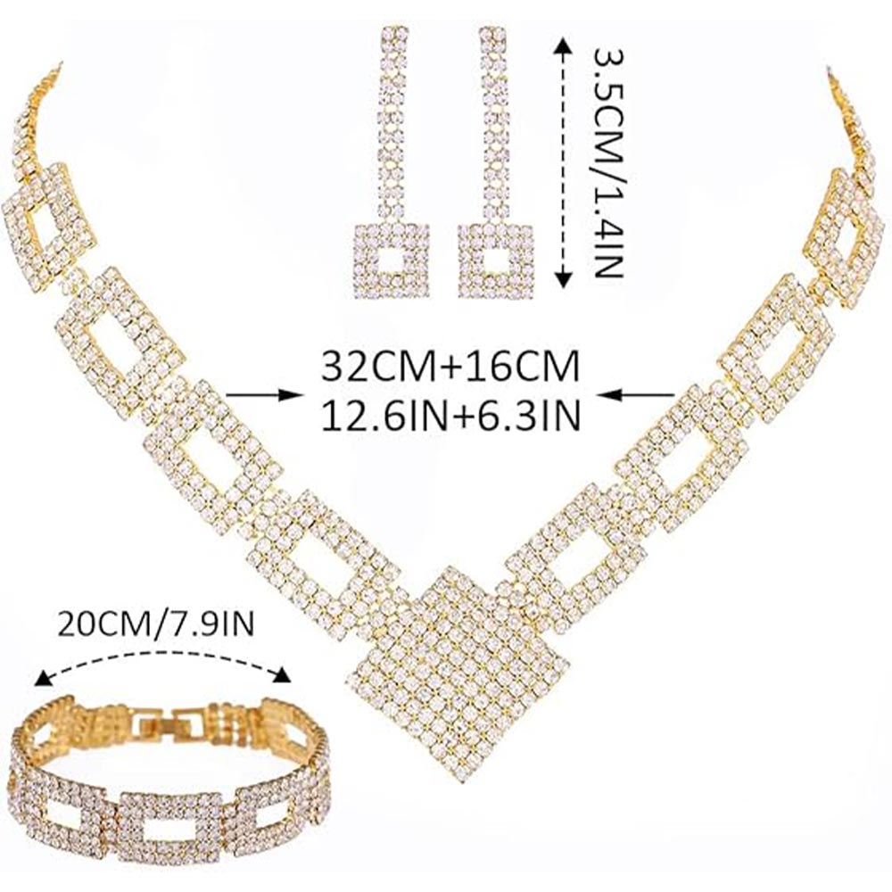 Modern Geometric Crystal Jewelry Set