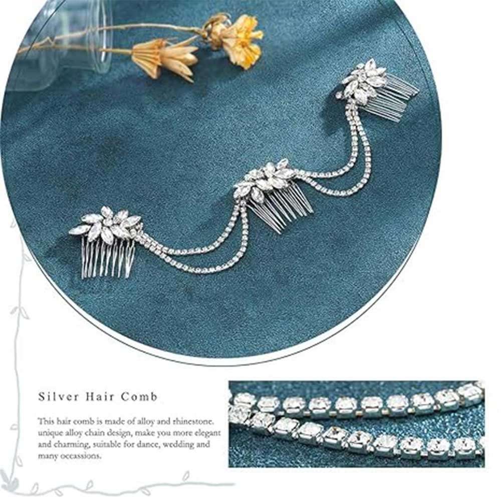 Wedding Rhinestone Silver Comb