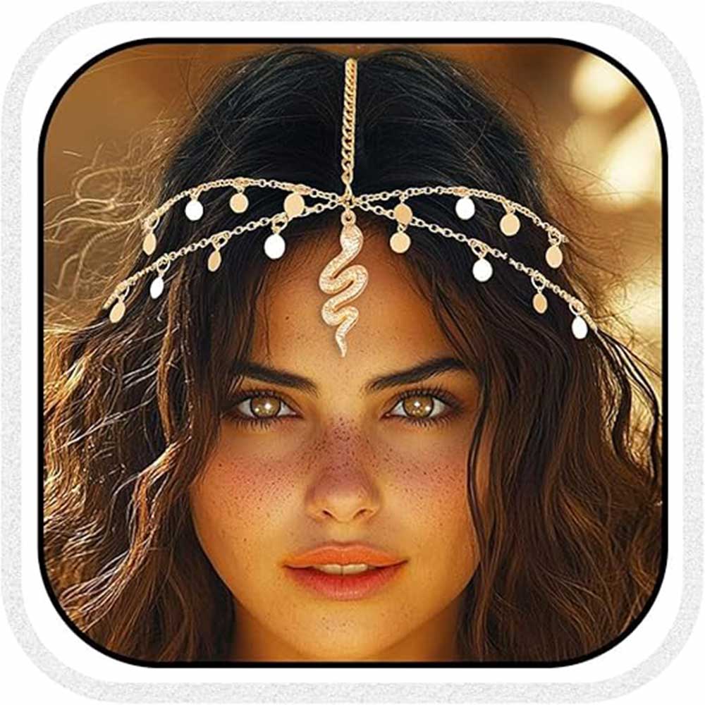 Boho Snake Head Chain: Tribal Goddess Style