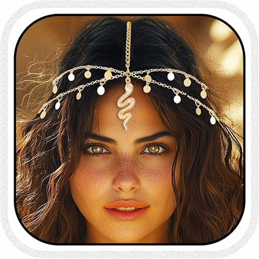 Boho Snake Head Chain: Tribal Goddess Style