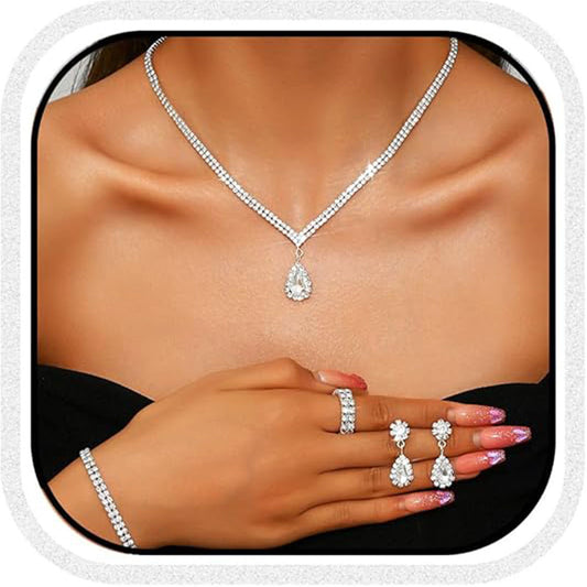 Vintage Teardrop Rhinestone Set