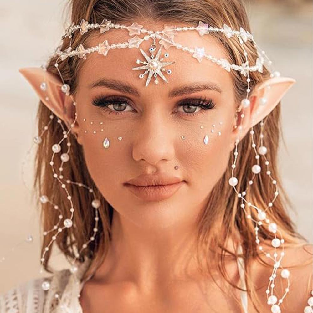 Elven Pearl & Star Headpiece with Elf Ears