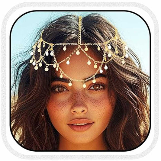 Boho Disc Head Chain: Lightweight & Shimmering