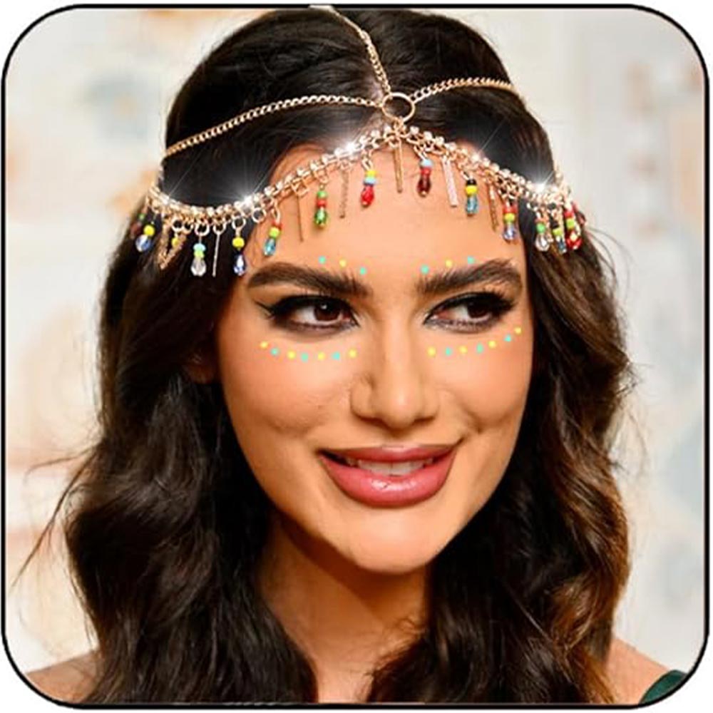 Bohemian Festival Headpiece | Colorful Crystal