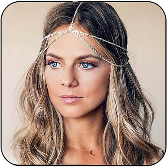 Metallic Sequin Forehead Chain: Boho Chic Headpiece