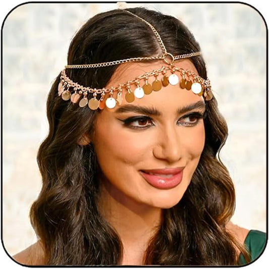 Shimmering Fringe T-Chain: Modern Boho Headpiece