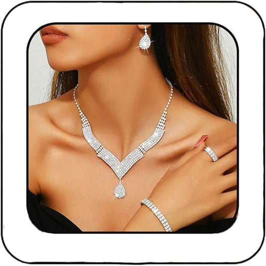 Dazzling Pavé Crystal Jewelry Set (5pc)