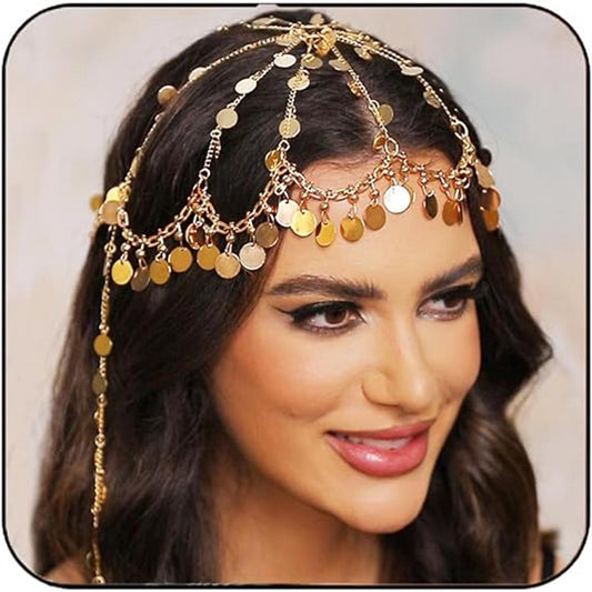 Belly Dance & Boho Exotic Metal Chain Headpiece