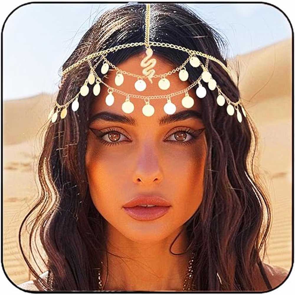 Boho Tribal Snake Headpiece | Golden Layered