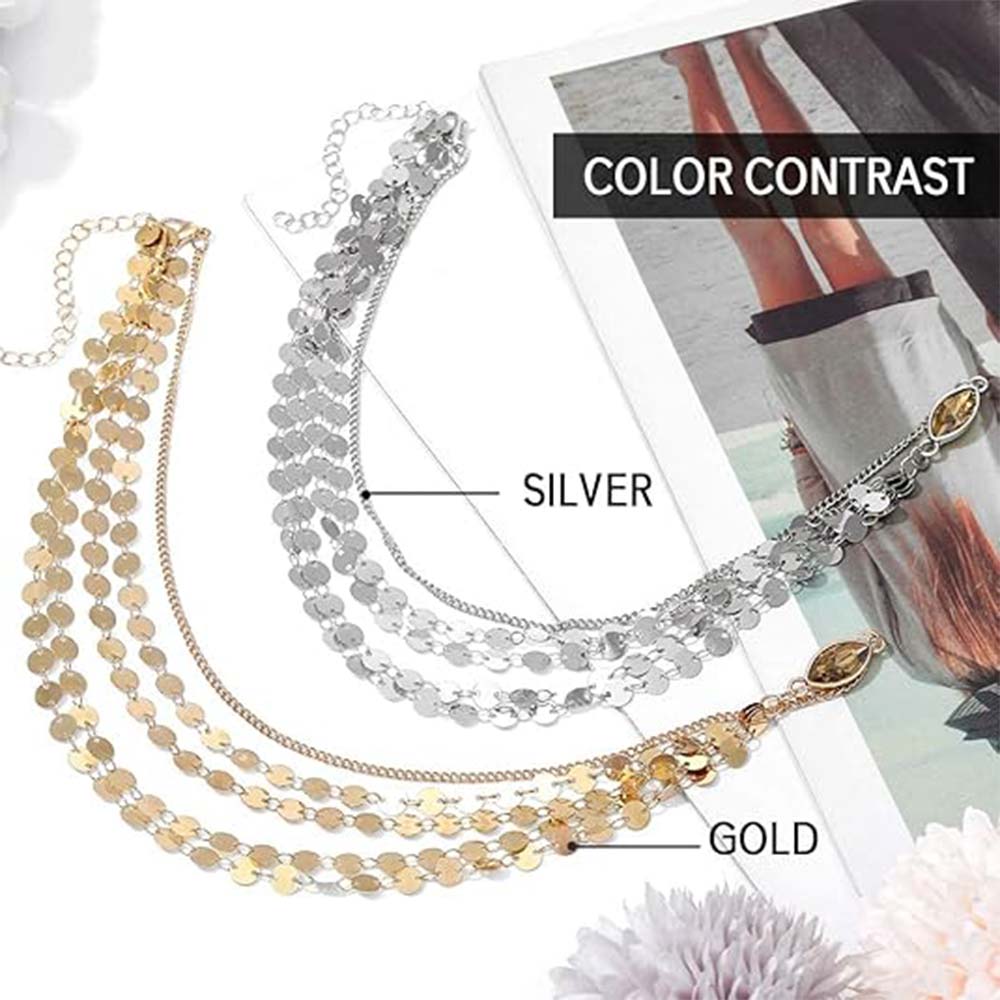 Modern Sequin Boho Forehead Chain: Festival Head Jewelry