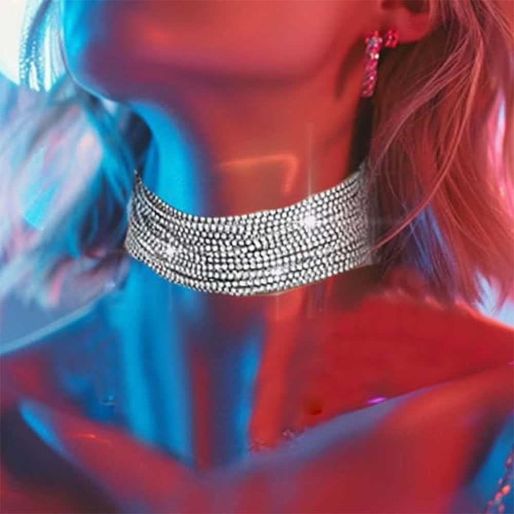 Dazzling Multi-Row Choker: Stage & Party