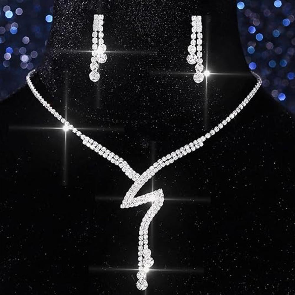 Dazzling Tassel Necklace Earrings