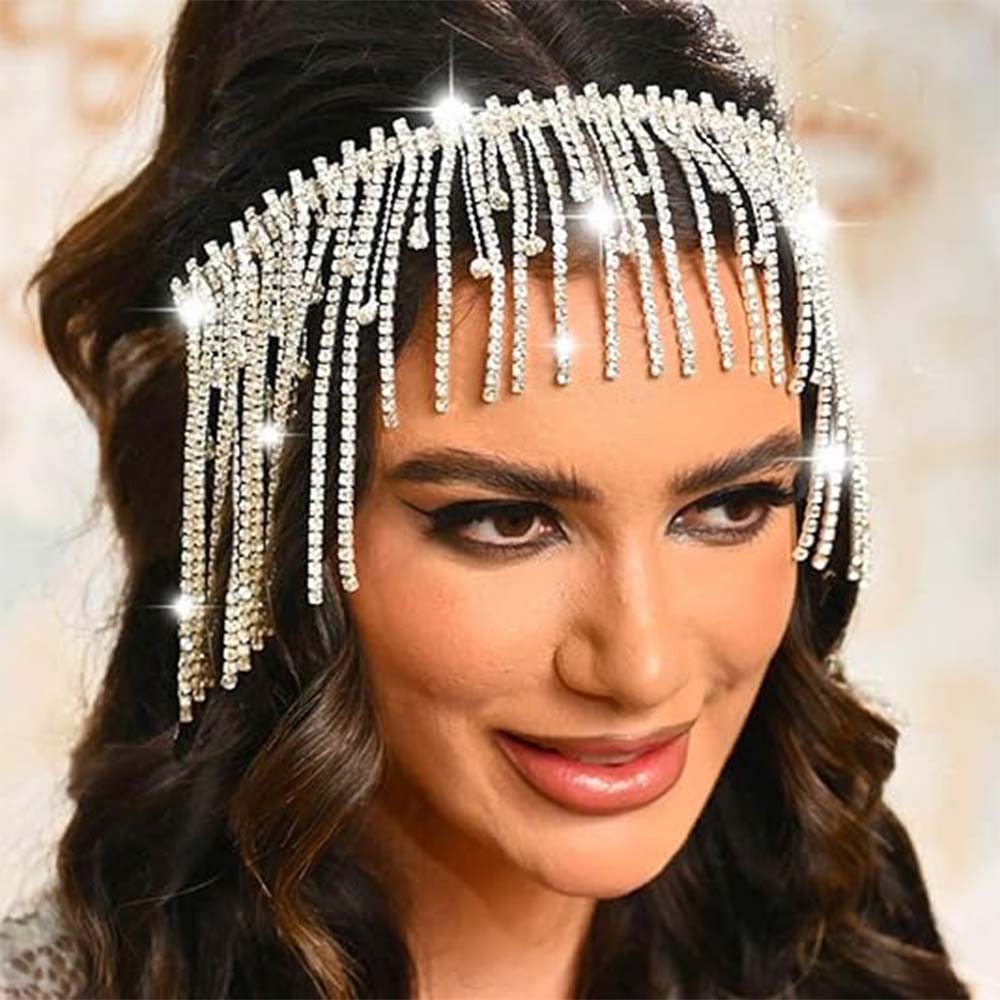 Sparkling Crystal Fringe Headpiece | Party