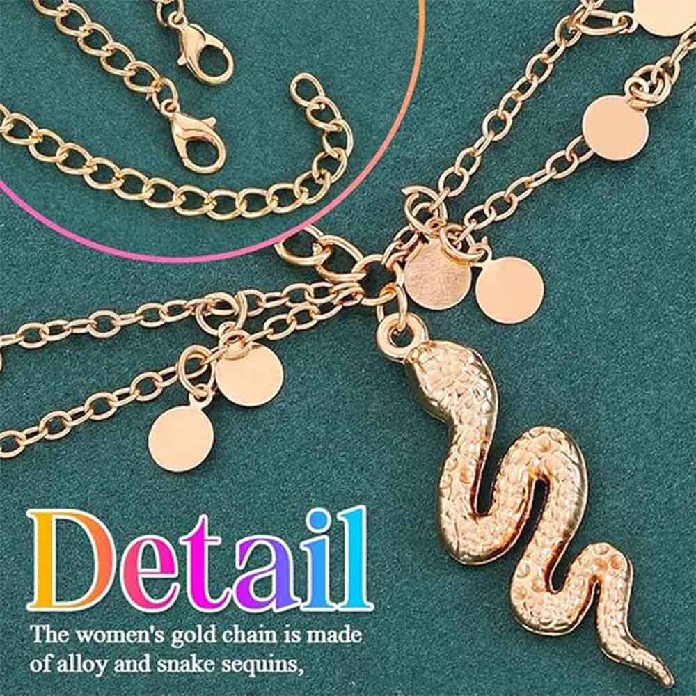 Wild Bohemian Head Chain: Snake Pendant & Discs