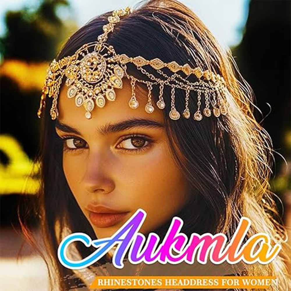 Bohemian Emerald & Rhinestone Head Chain