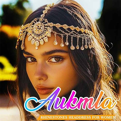 Bohemian Emerald & Rhinestone Head Chain
