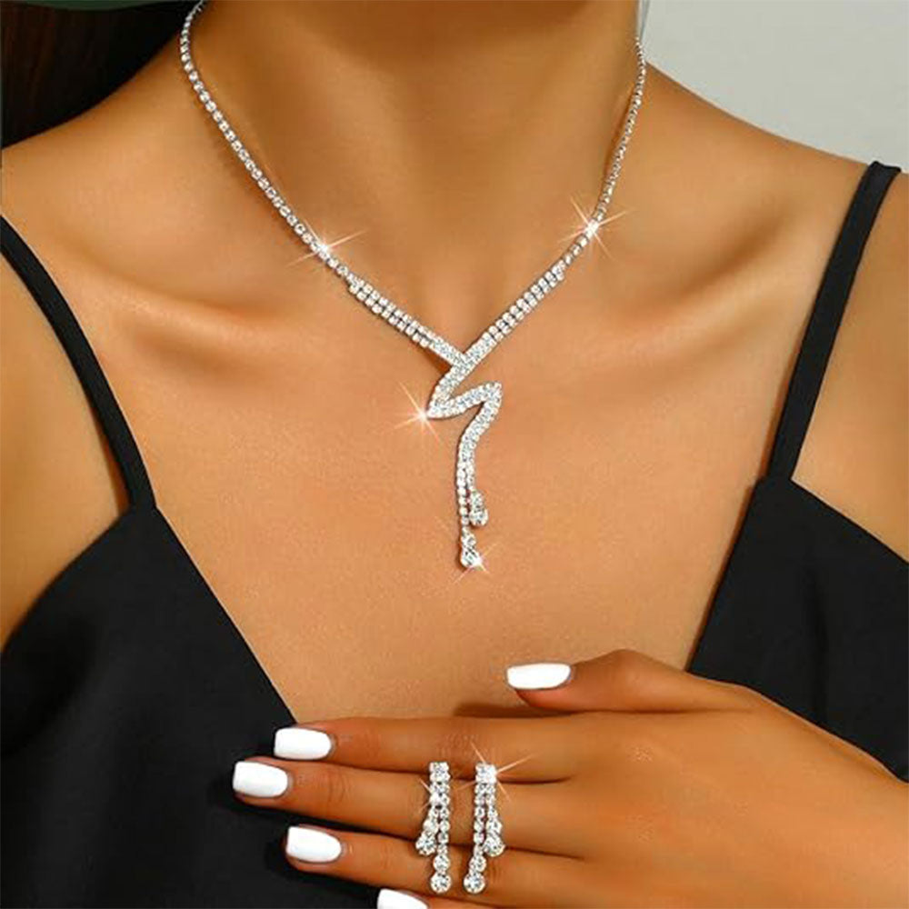 Graceful V-Necklace Drop Earrings