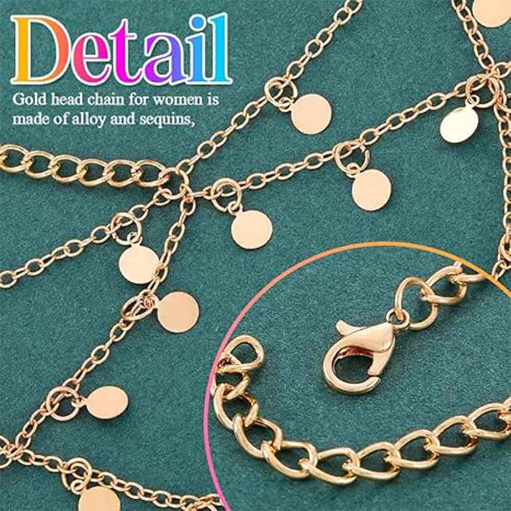 Shimmering Disc Boho Head Chain: Easy to Wear