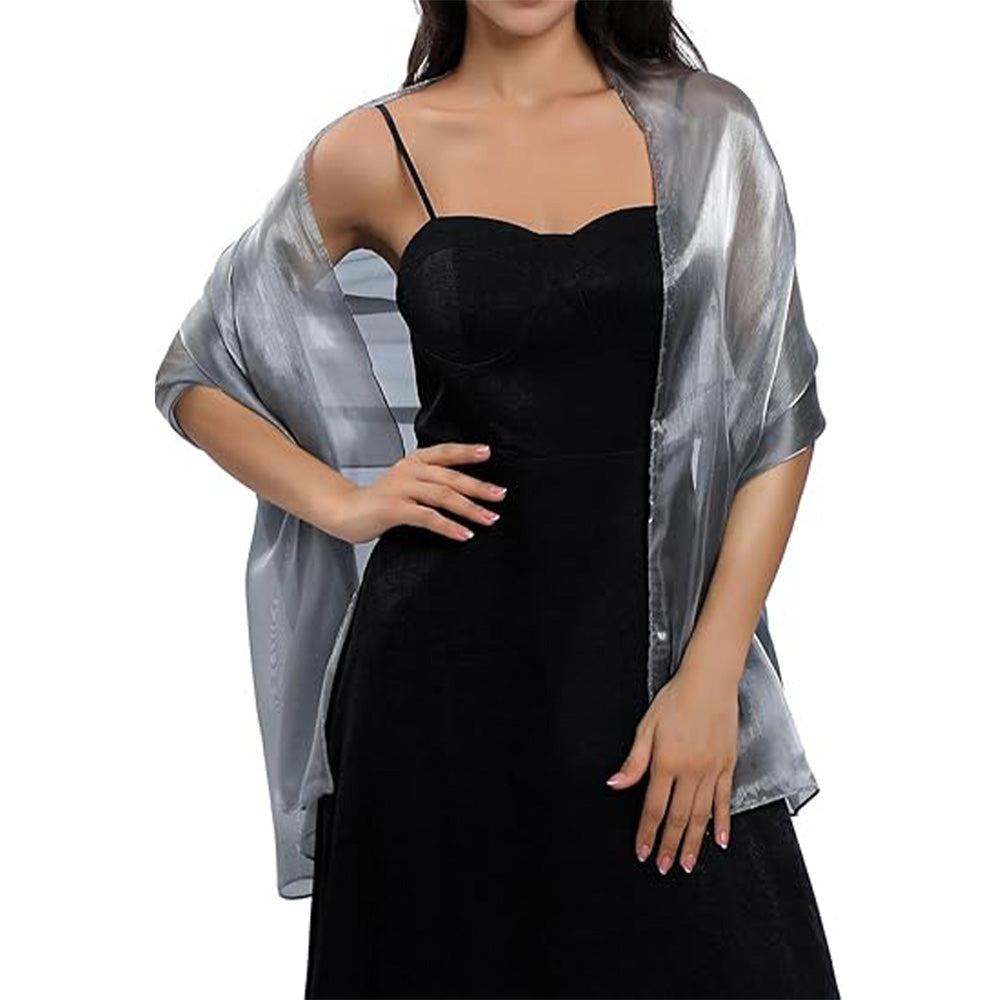 Sophisticated Silver Evening Wrap & Stole