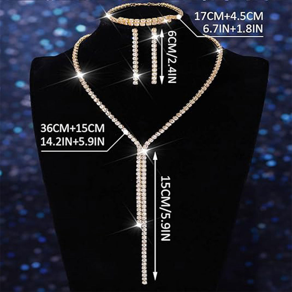 Chic Y-Necklace Bracelet Earrings