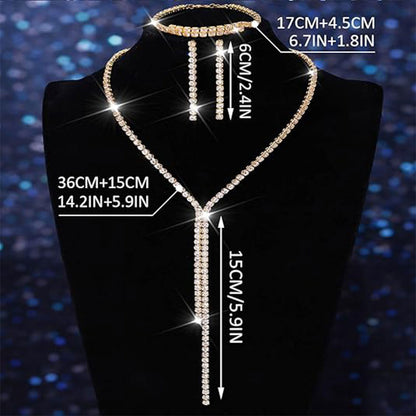 Chic Y-Necklace Bracelet Earrings
