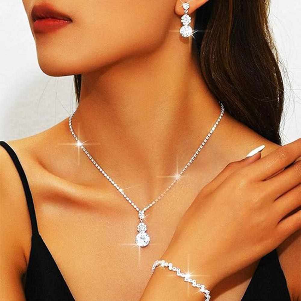 Graceful Crystal Necklace Bracelet