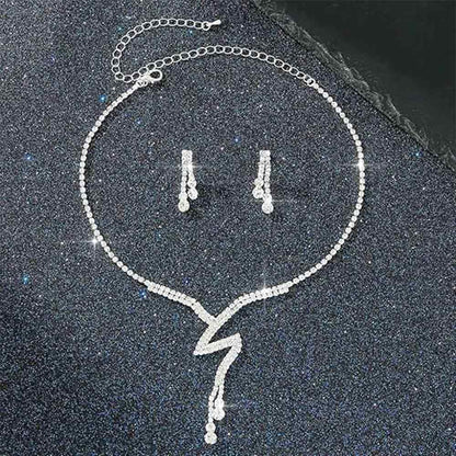 Long Drop Crystal Necklace Set