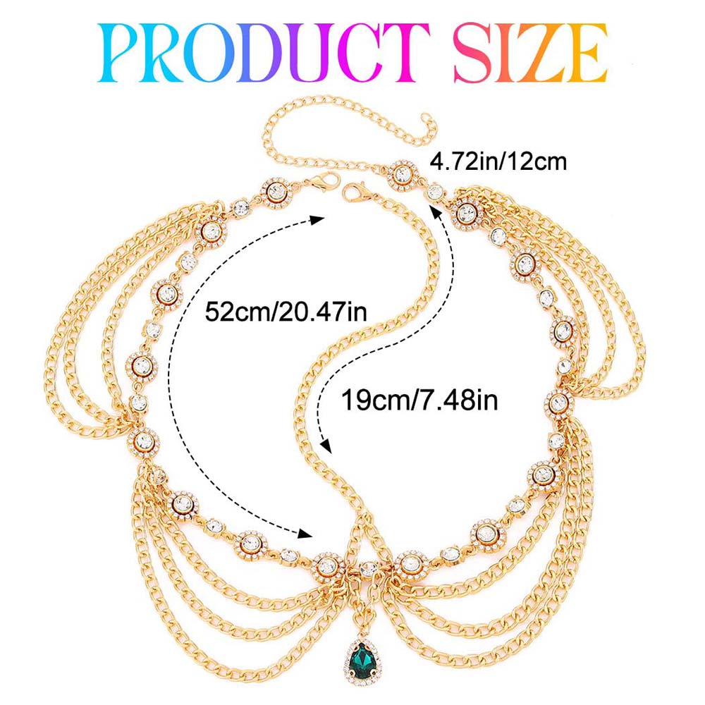 Exotic Forehead Jewelry: Emerald & Crystal