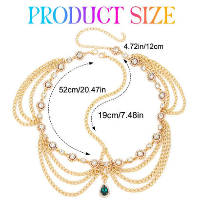 Exotic Forehead Jewelry: Emerald & Crystal