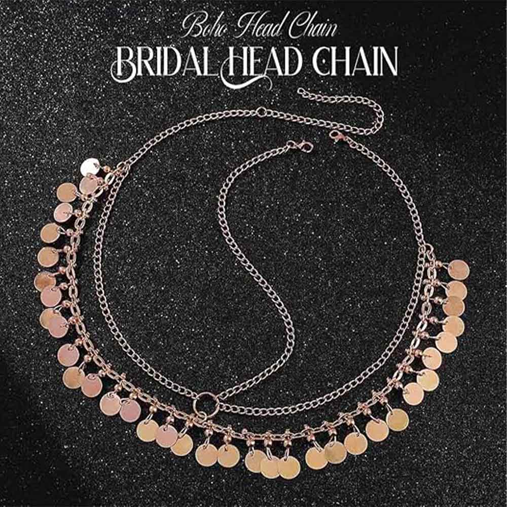 Gold Shimmer Fringe Headpiece: Modern Bohemian T-Chain