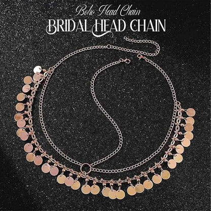 Gold Shimmer Fringe Headpiece: Modern Bohemian T-Chain