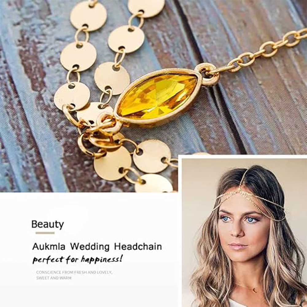 Dazzling Sequin Forehead Chain: Modern Bohemian Jewelry