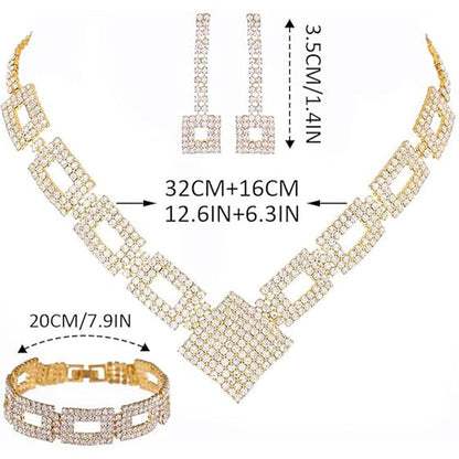 Modern Geometric Crystal Jewelry Set